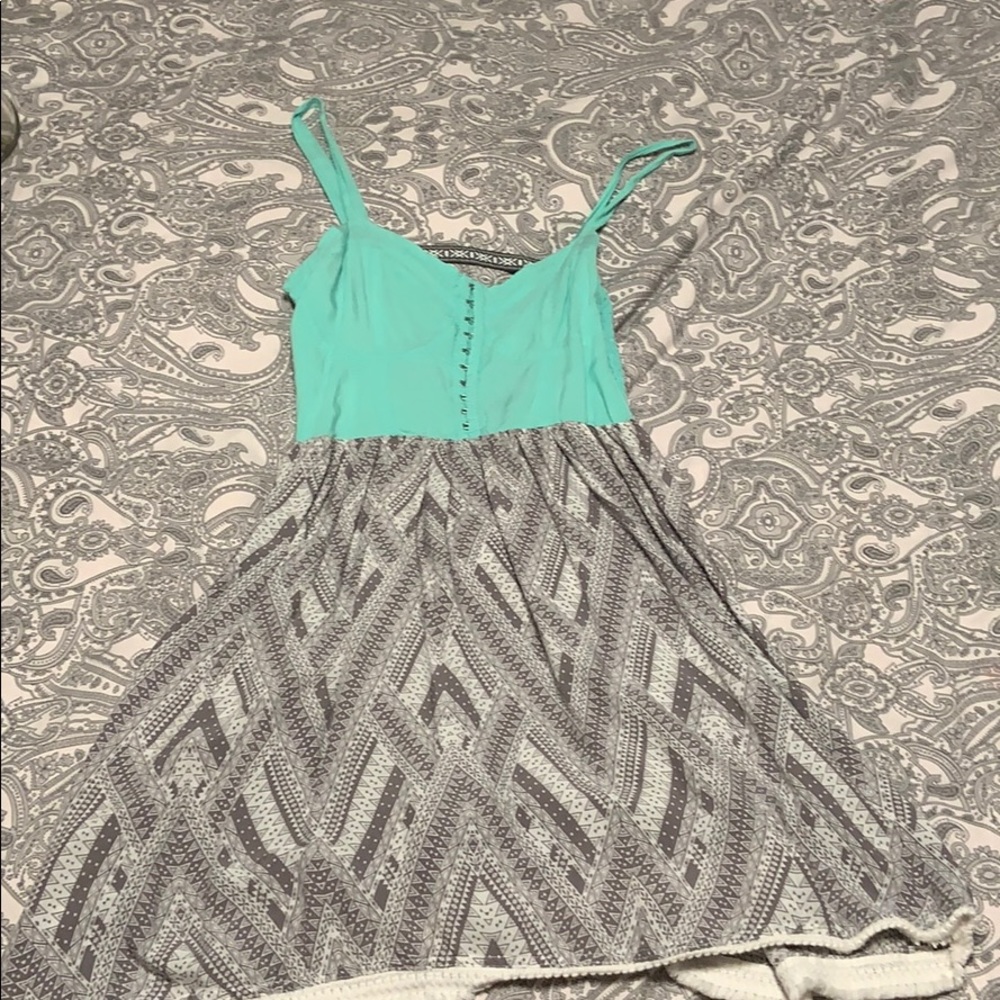 Teal and grey Dress